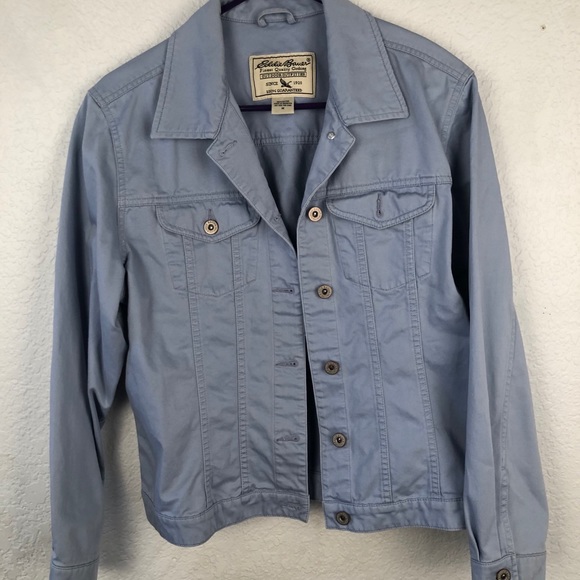 Women’s Eddie Bauer Powder blue Jean Jacket - Picture 1 of 5